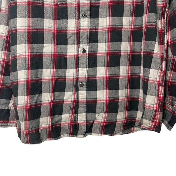 Elixir Black Gray Res Plaid Button Down/Up Long Sleeve Shirt 100% cotton XXL - Picture 4 of 10